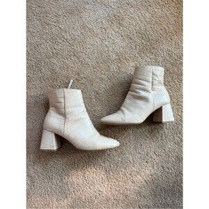 Ted Baker London Croc Embossed Leather Ankle Boots 38.5